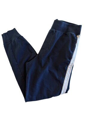 H&M Navy Blue White Stripe Cotton Jogger Sweatpants M